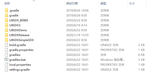 U8SDK Android客户端工程目录结构